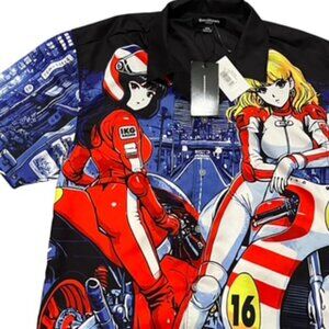 NEW Brand Makers Group Ikigai Anime Riders Button Up Shirt Men’s Medium NWT‎